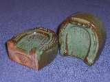 Frankoma Horseshoe shakers glazed prairie green